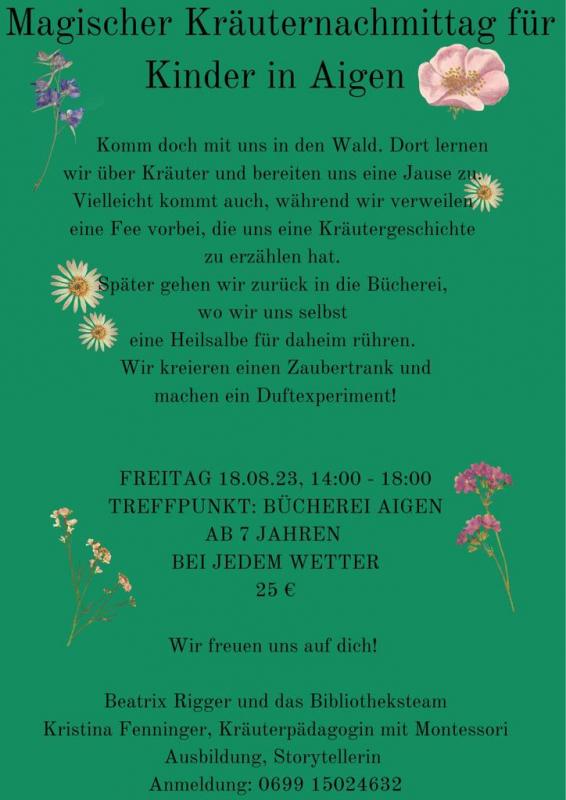 Kräuternachmittag Plakat