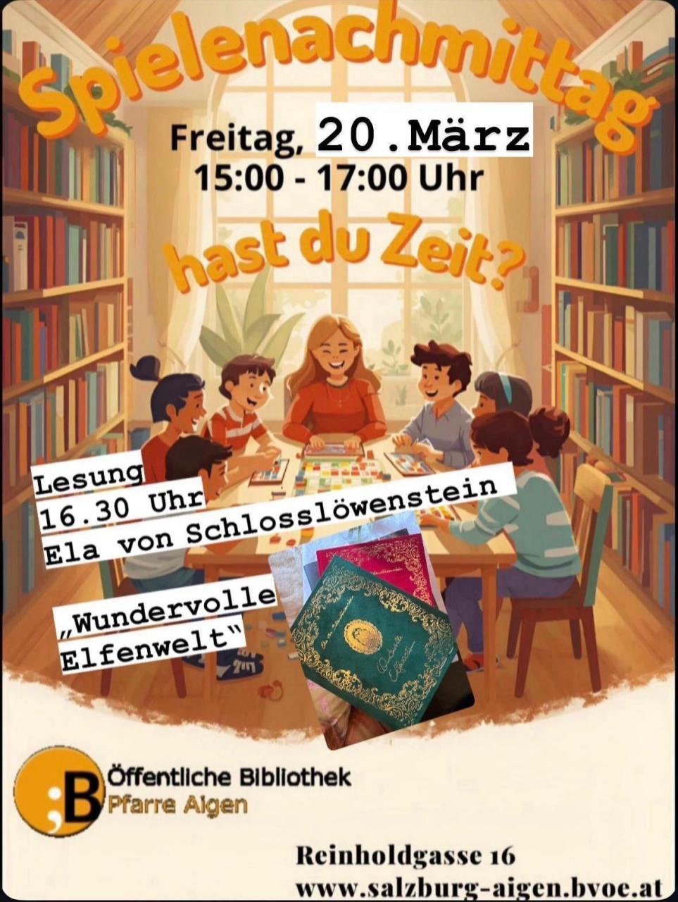 Spielenachmittag und Lesung