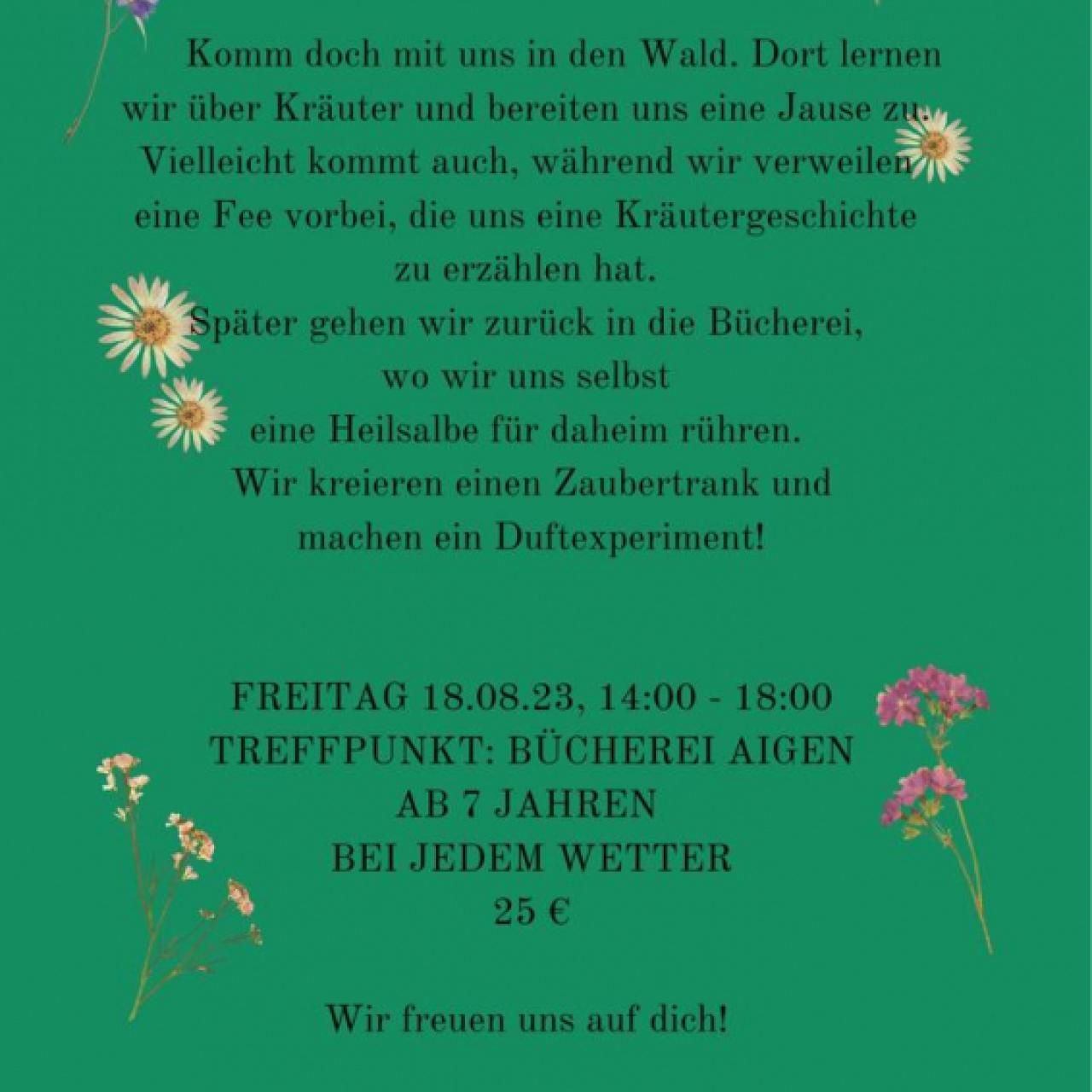 Kräuternachmittag Plakat